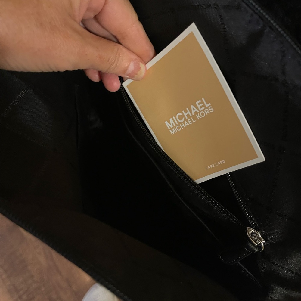 Michael Kors Black Backpack with Silver Zipper - Picture 3 of 4